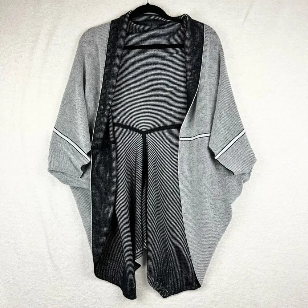 Lululemon Exaltation Wrap Merino Wool Black/Silver Ice - Yoga Gym Travel Commute